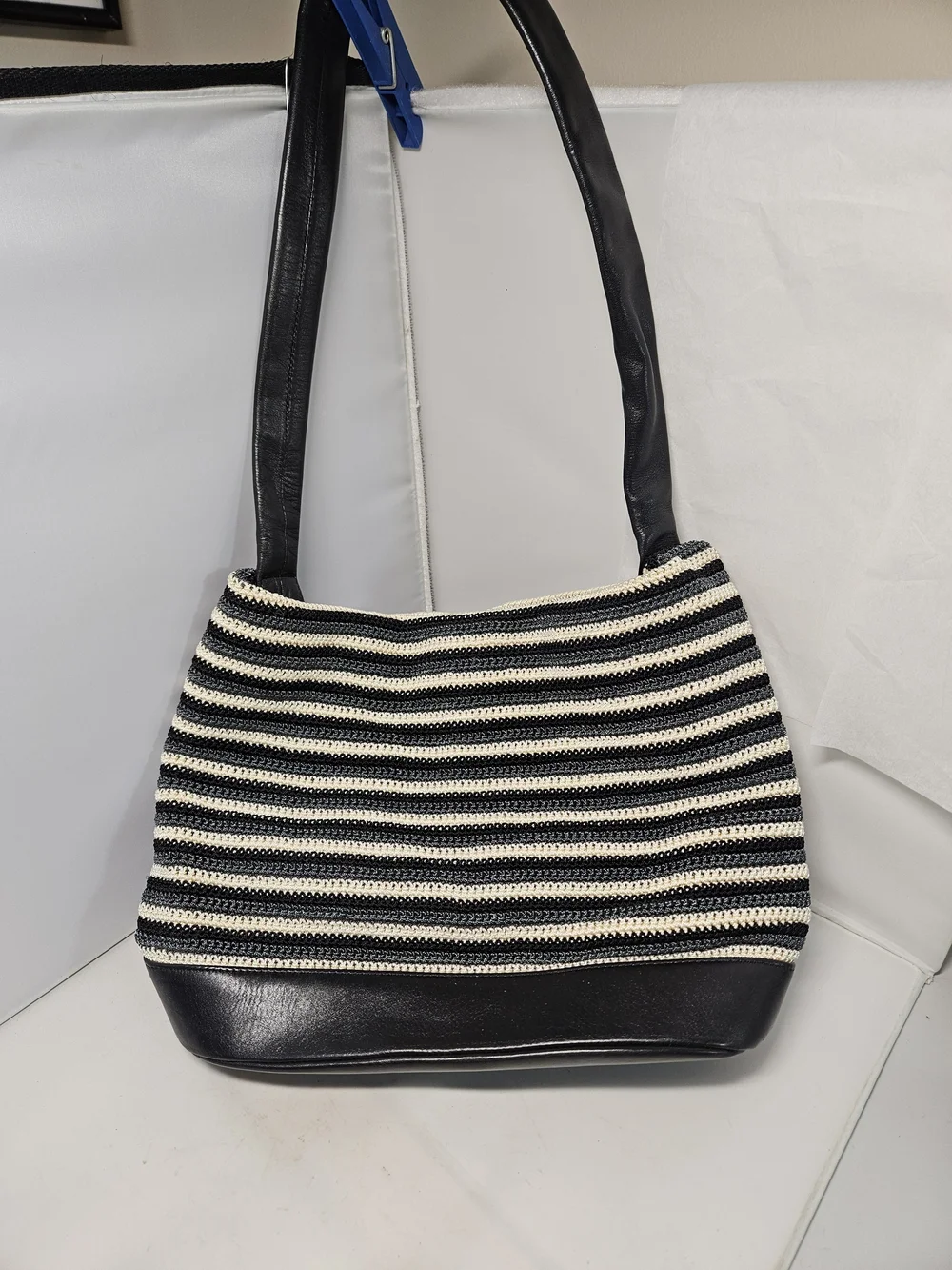 The Sak Sequoia Striped Crochet Hobo  Shoulder Bag Purse